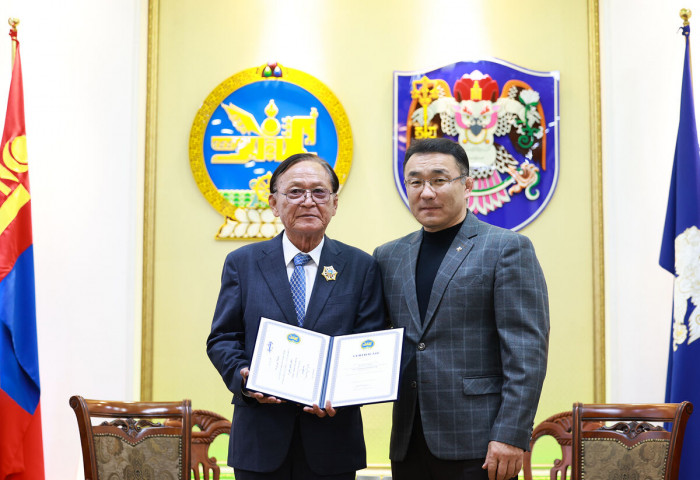 Former Cultural Envoy of Mongolia in the Republic of Korea Kim Koangsin awarded the Order of Polar Star